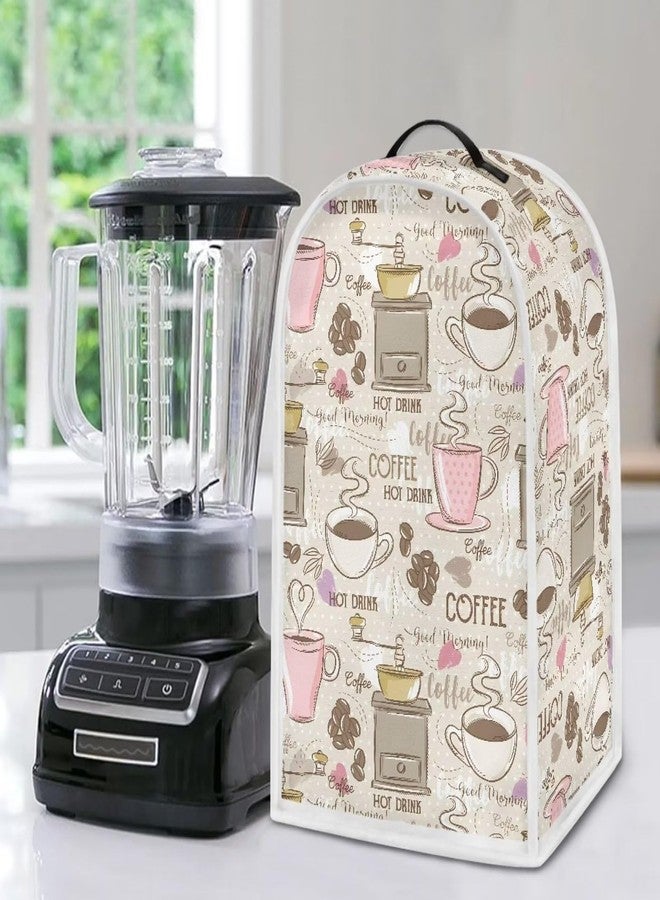 Talayituse Coffee Print Blender Dust Cover with Handle, Stand Mixer or Coffee Maker Appliance Cover Anti Fingerprint Dust Proof Stain Resistant Blender Cover for Home Kitchen - Image 4